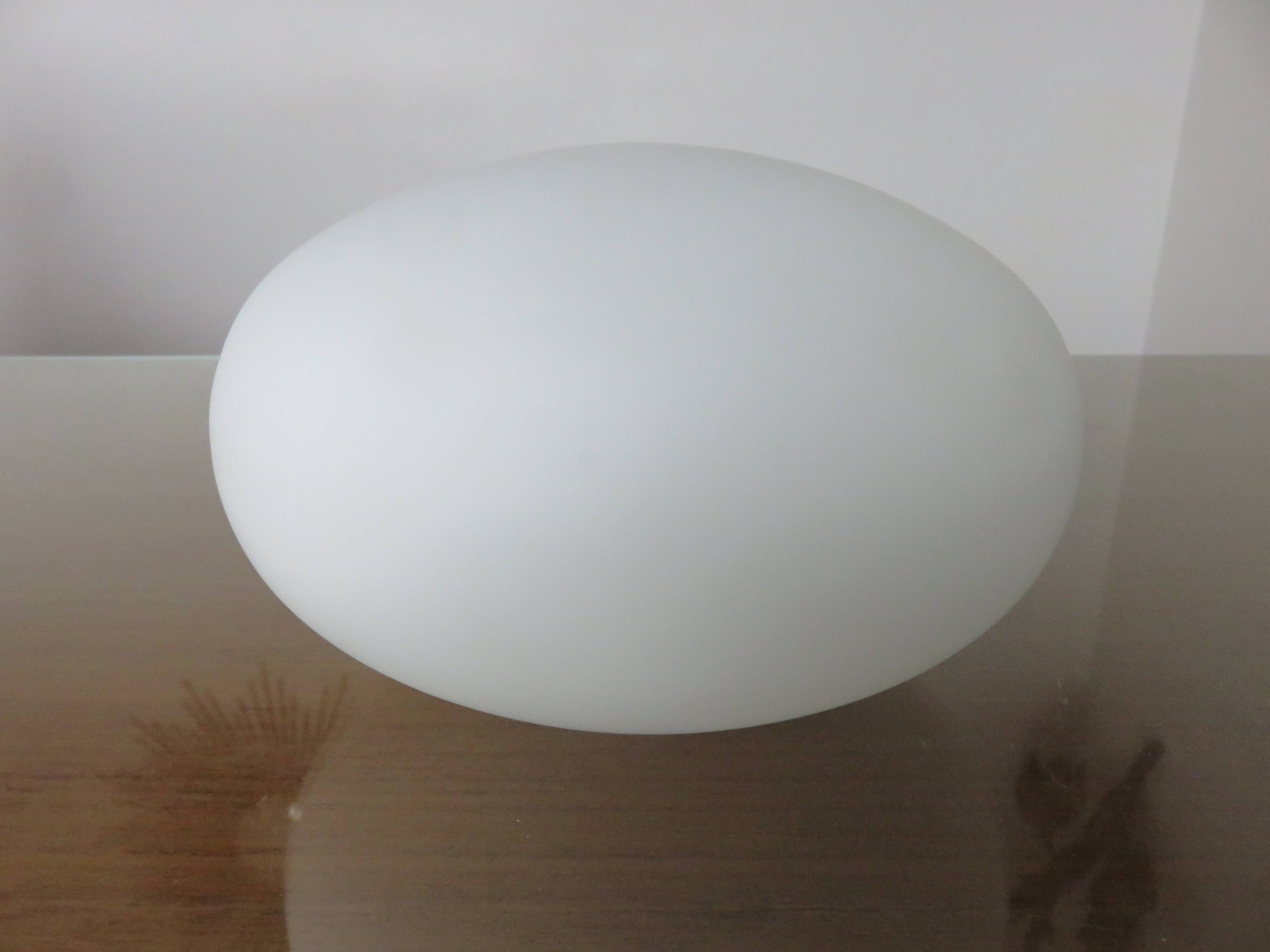 Lampe métal chromé et opaline années 80 90