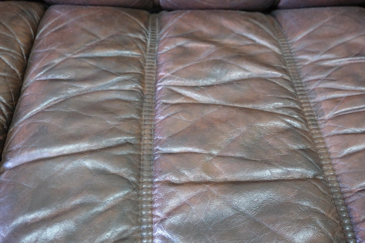 Mid-Century Teak and Leather 3-Seater Sofa from Ekornes, 1970s