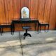Art Deco French Black Dressing Table, Chair &amp; Nightstands, Set of 4