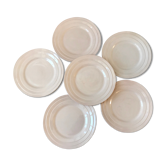 Lot de 6 assiettes à dessert rose poudré Céranord Saint-Amand années 30-40
