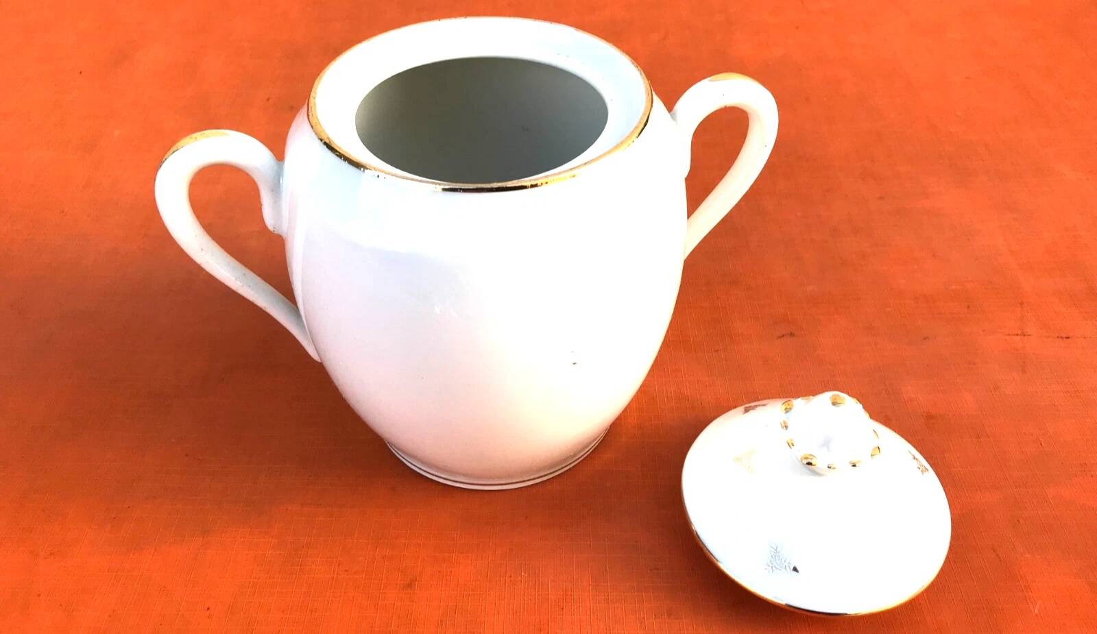 1920s Porcelain Sugar Bowl Frédéric Legrand Limoges France