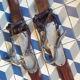 Pair of vintage wooden skis
