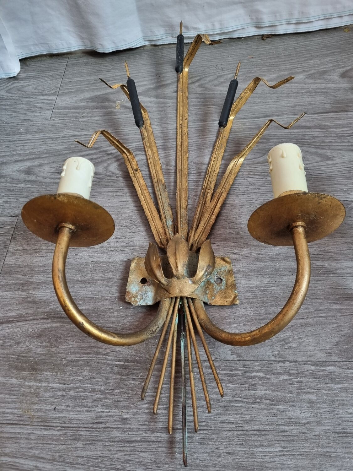 Reed wall lamps Circa 1950