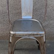 Pair of grey metal chairs