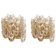 Pair of wall sconces in gilded brass and crystal, Sciolari design, Palwa, Germany, 1960s.
