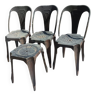 Series of 3 chairs and a tolix style  stool circa 1980