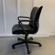 Black leather office chair Model "Qualis" by Emilio Ambasz for Tecno, 1991