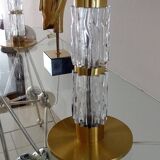 Paire de lampes XXL vintage, Verre Laiton