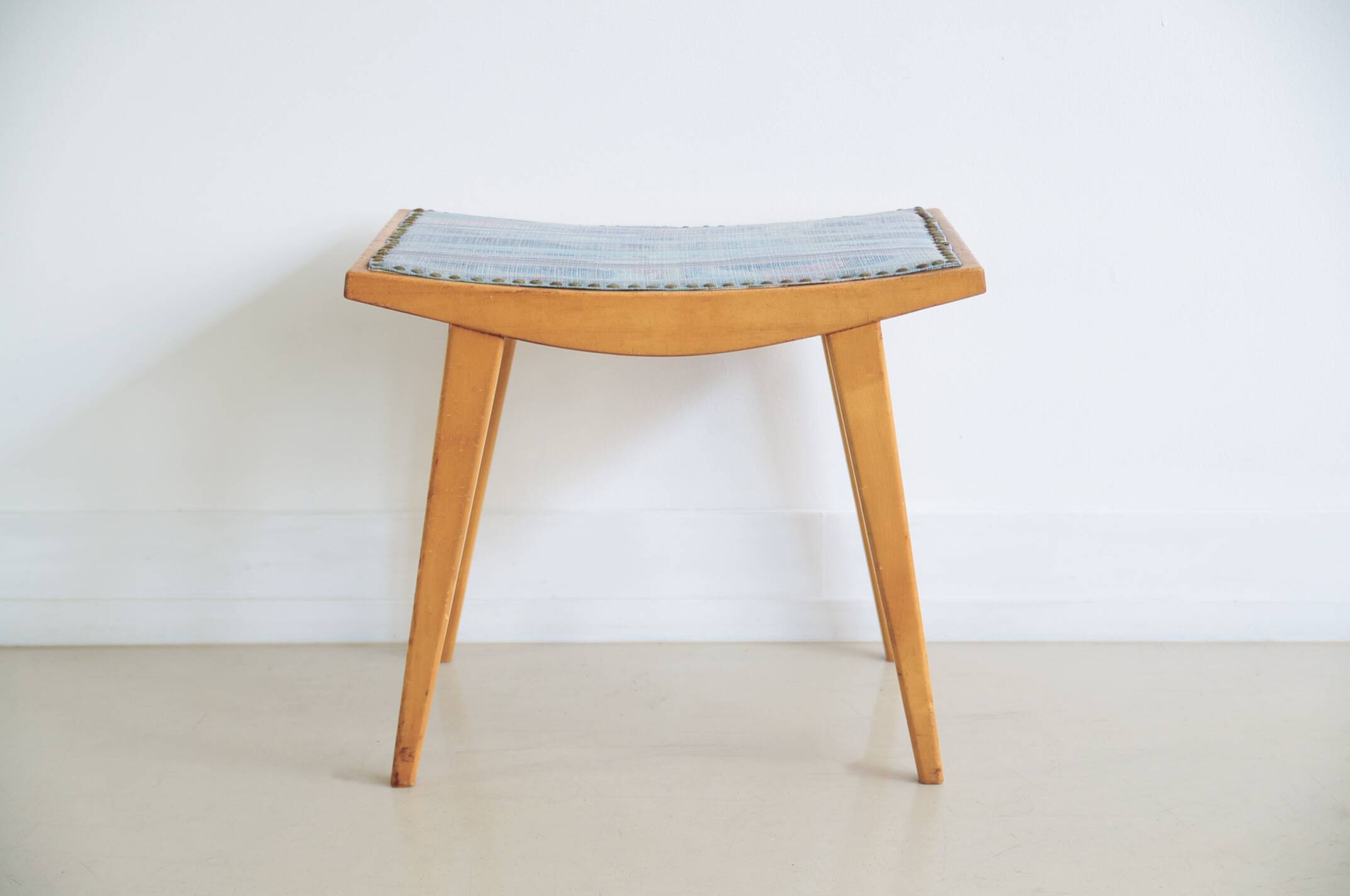 Footstool stool coloured fabric