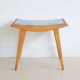 Footstool stool coloured fabric