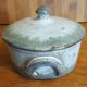 Pot with glazed glazed ceramic lid Ø 12.5 cm handmade