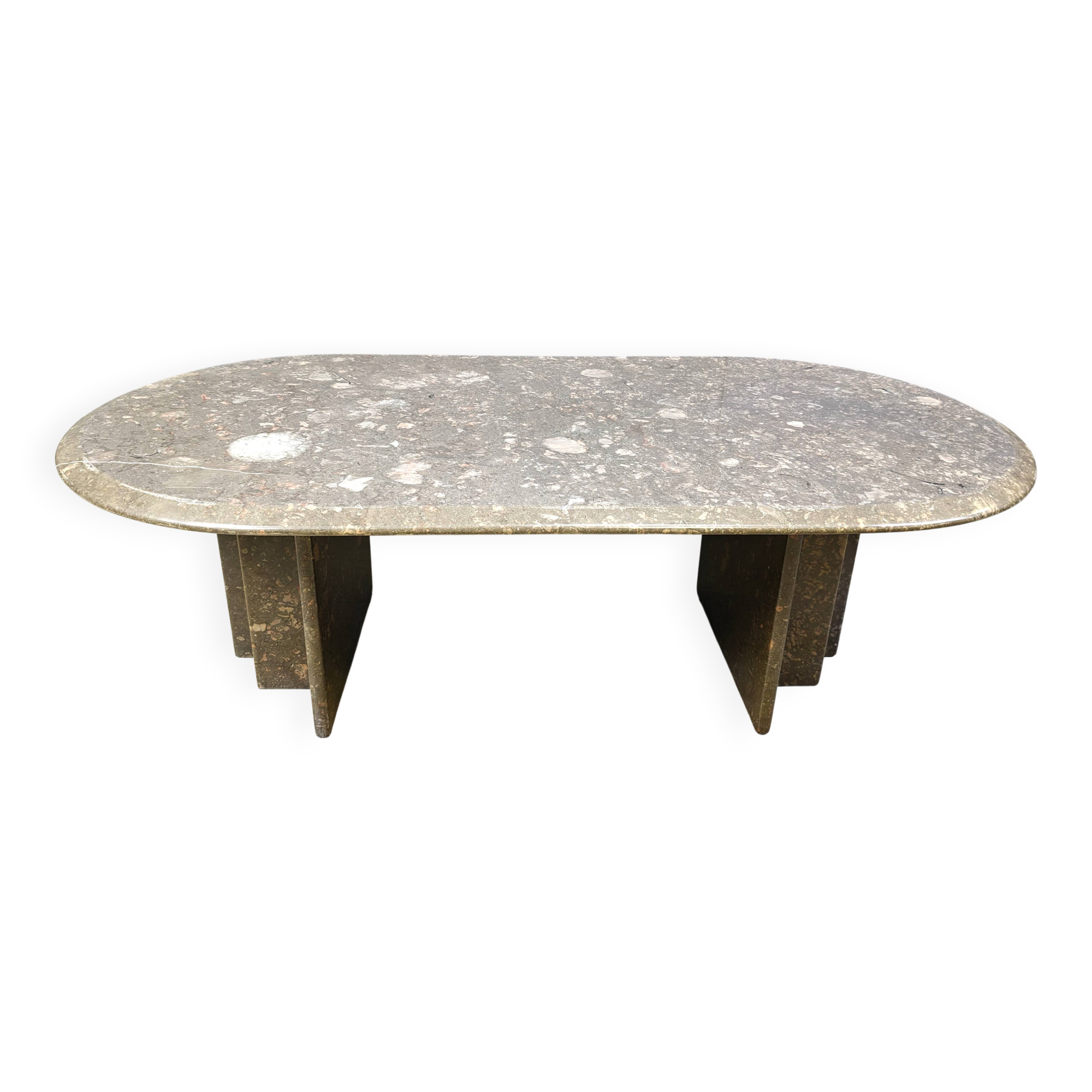 Vintage Italian grey marble coffee table, 1970s