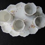Tray and 4 small porcelain cups around 1900