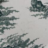 4 dessert plates in iron earth model "Snow" U&C Sarreguemines late nineteenth early twentieth century