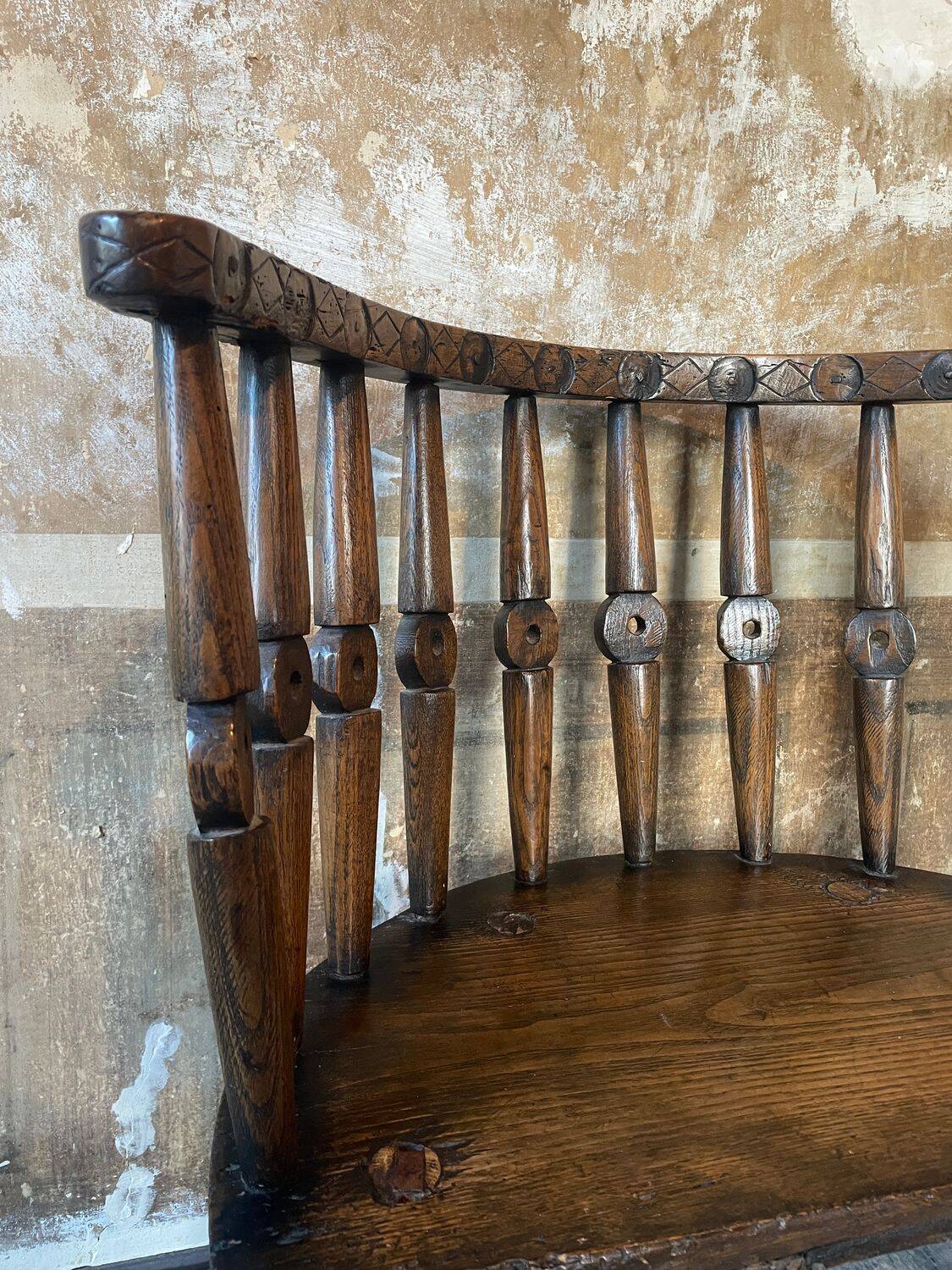 Circa Early 19th Century Century Welsh Vernacular Stick Back Hedge Chair