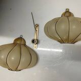 Wrought Iron & Murano Glass Wall Sconces, Italy, 1960s, Set of 2 