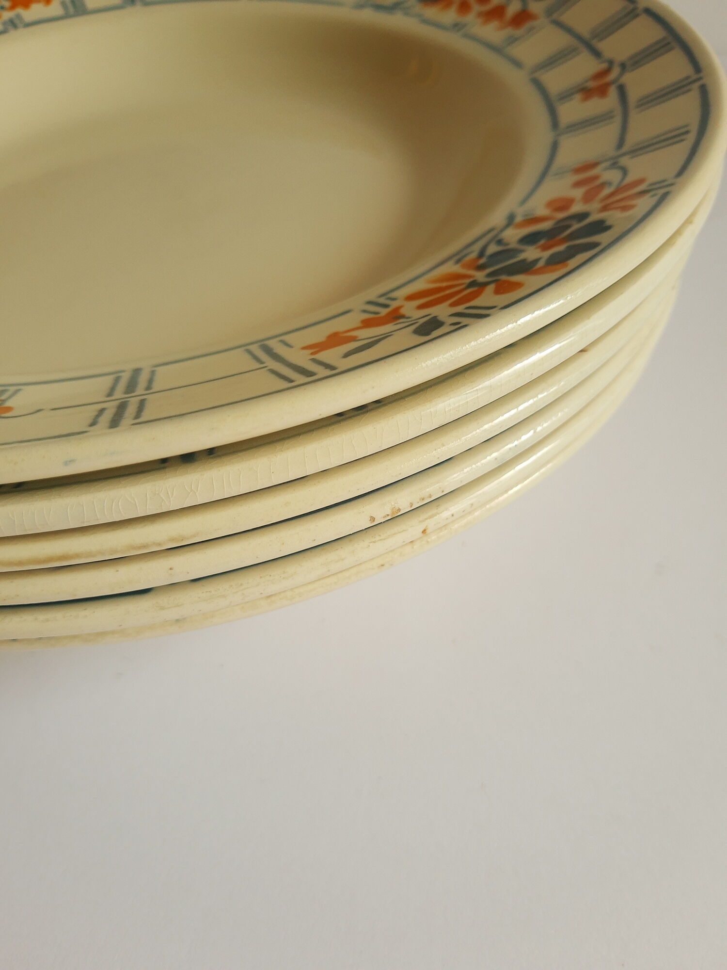 Set of 6 hollow plates Badonvillers chavillé vintage