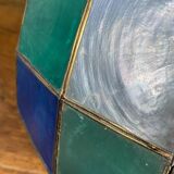 Suspension in coloured mother-of-pearl and brass