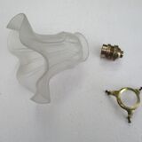 Old suspension lampshade frosted glass paste, claw and socket