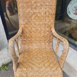 Ancien fauteuil rotin vintage chaise