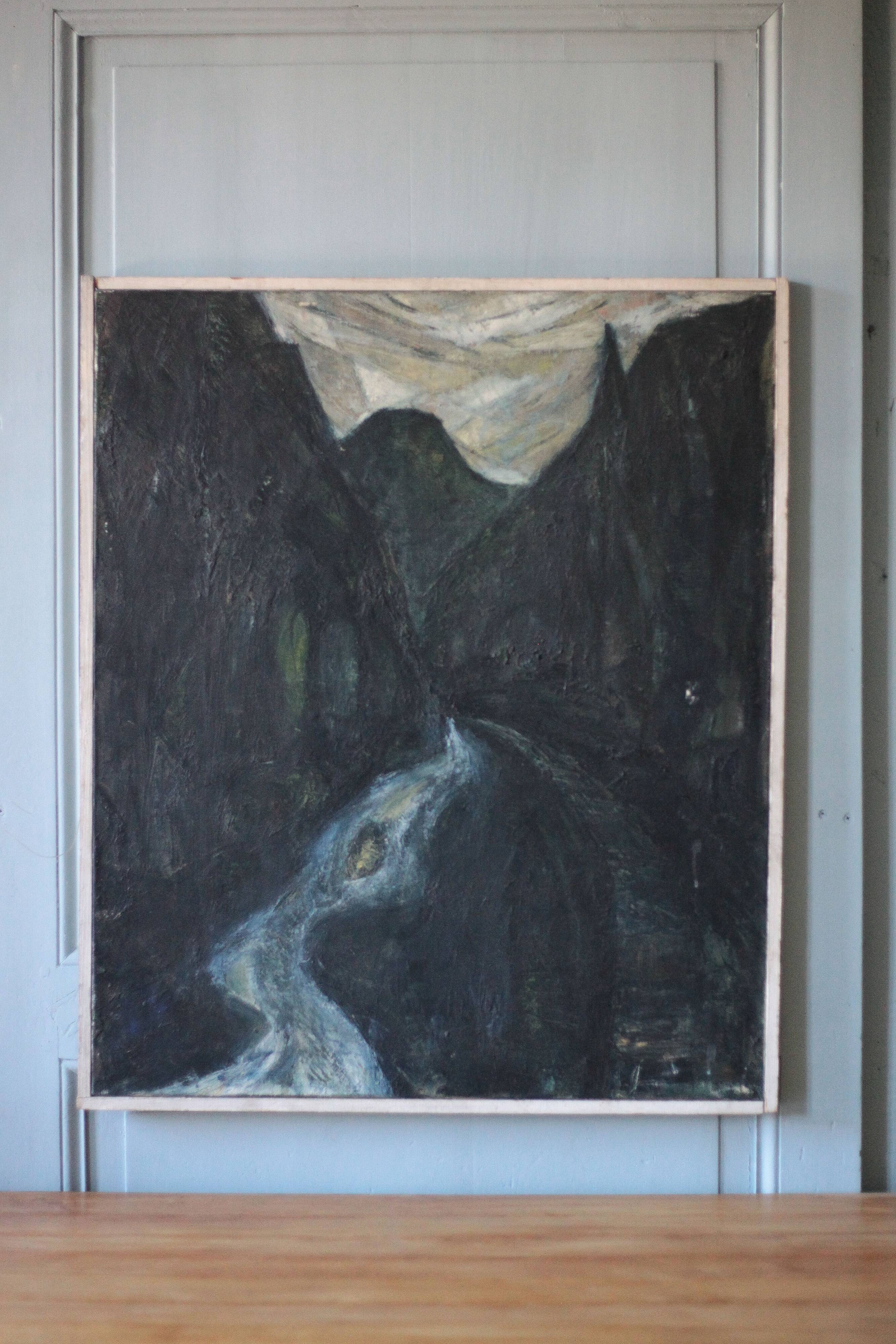 The Valley - Expressionist Oil, Fukuoka, 1950s
