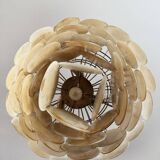 Vintage Murano Chandelier - 57 iridescent golden alabaster glasses