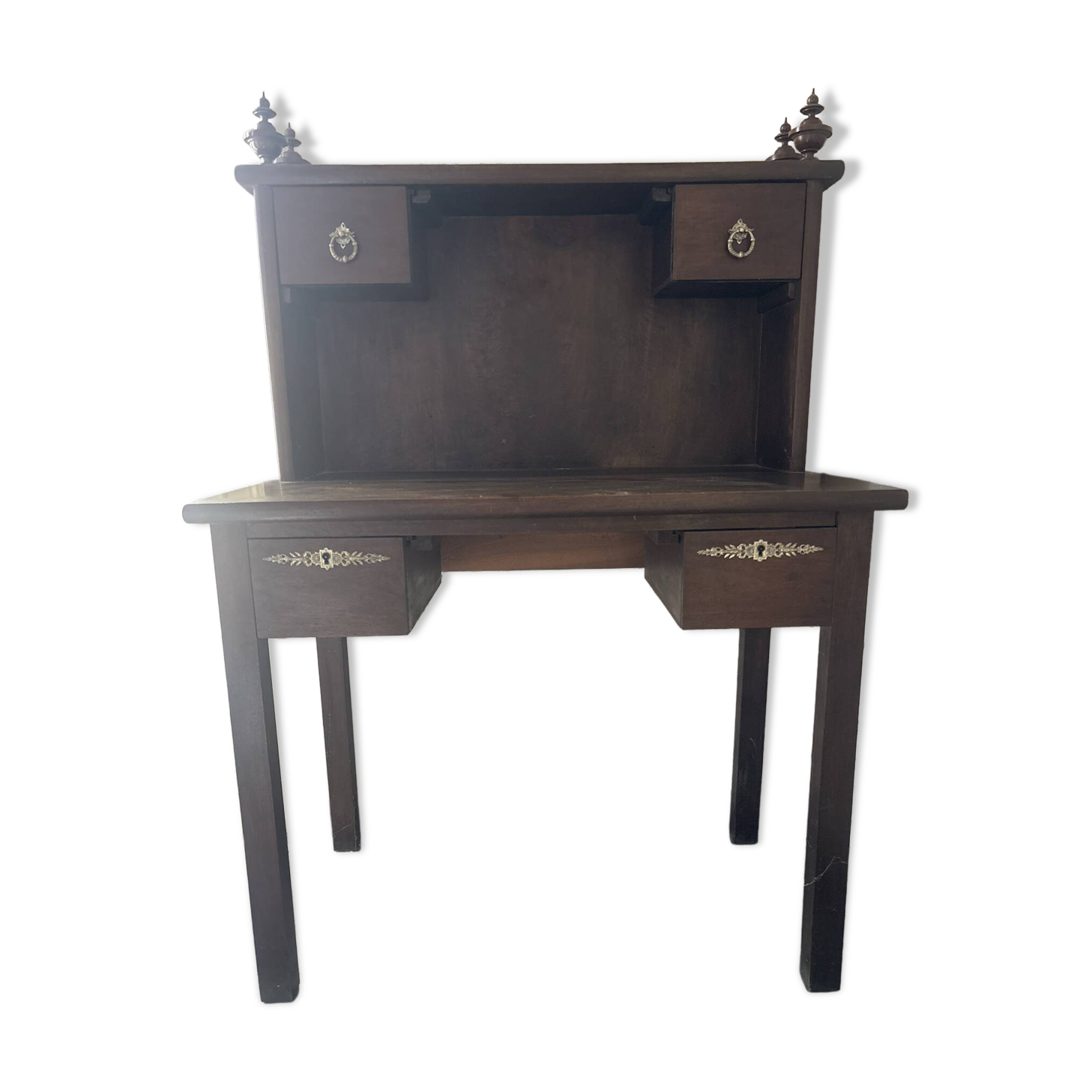 Graduated desk / straight secretary in solid wood