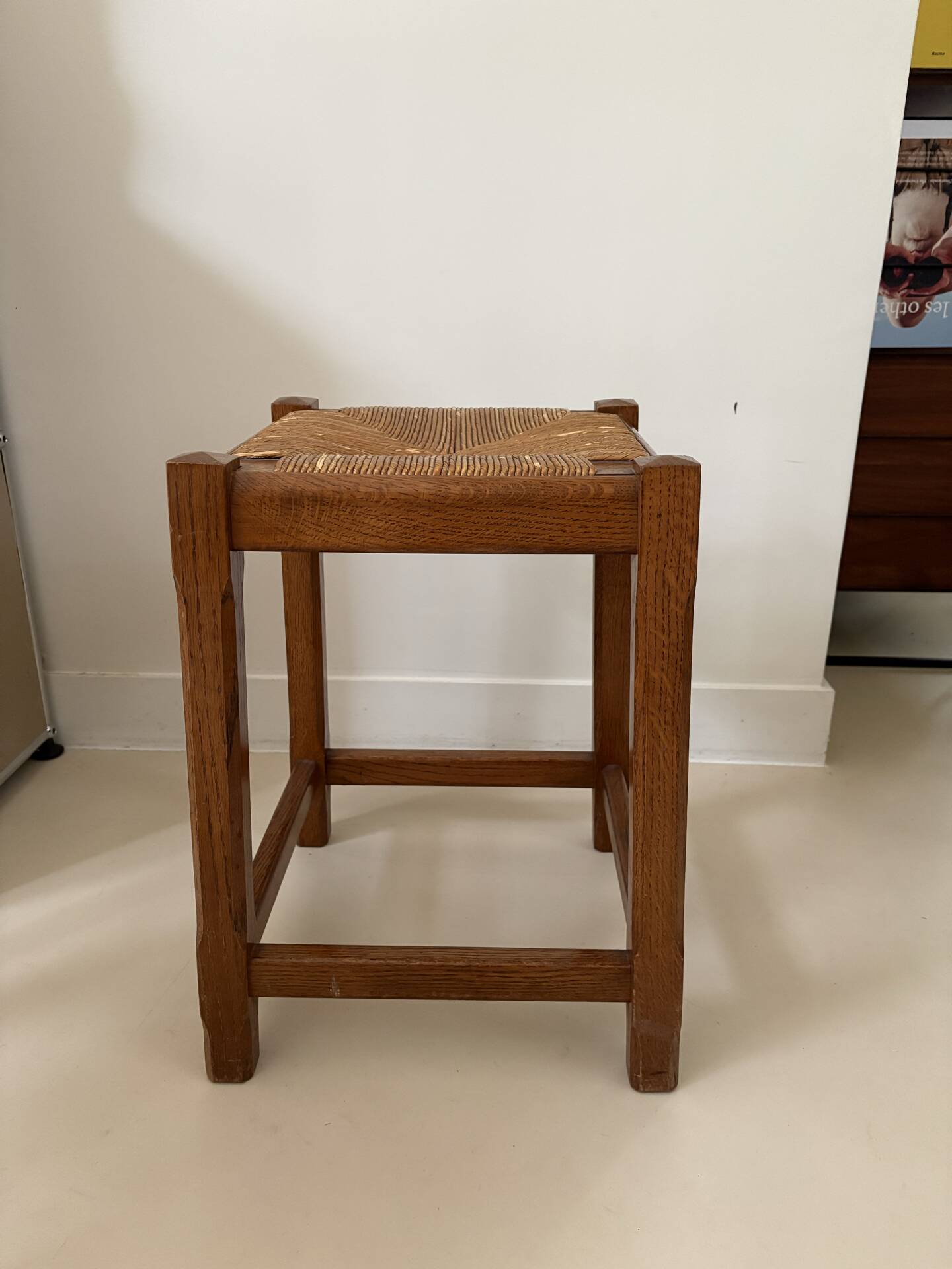 Solid oak stool