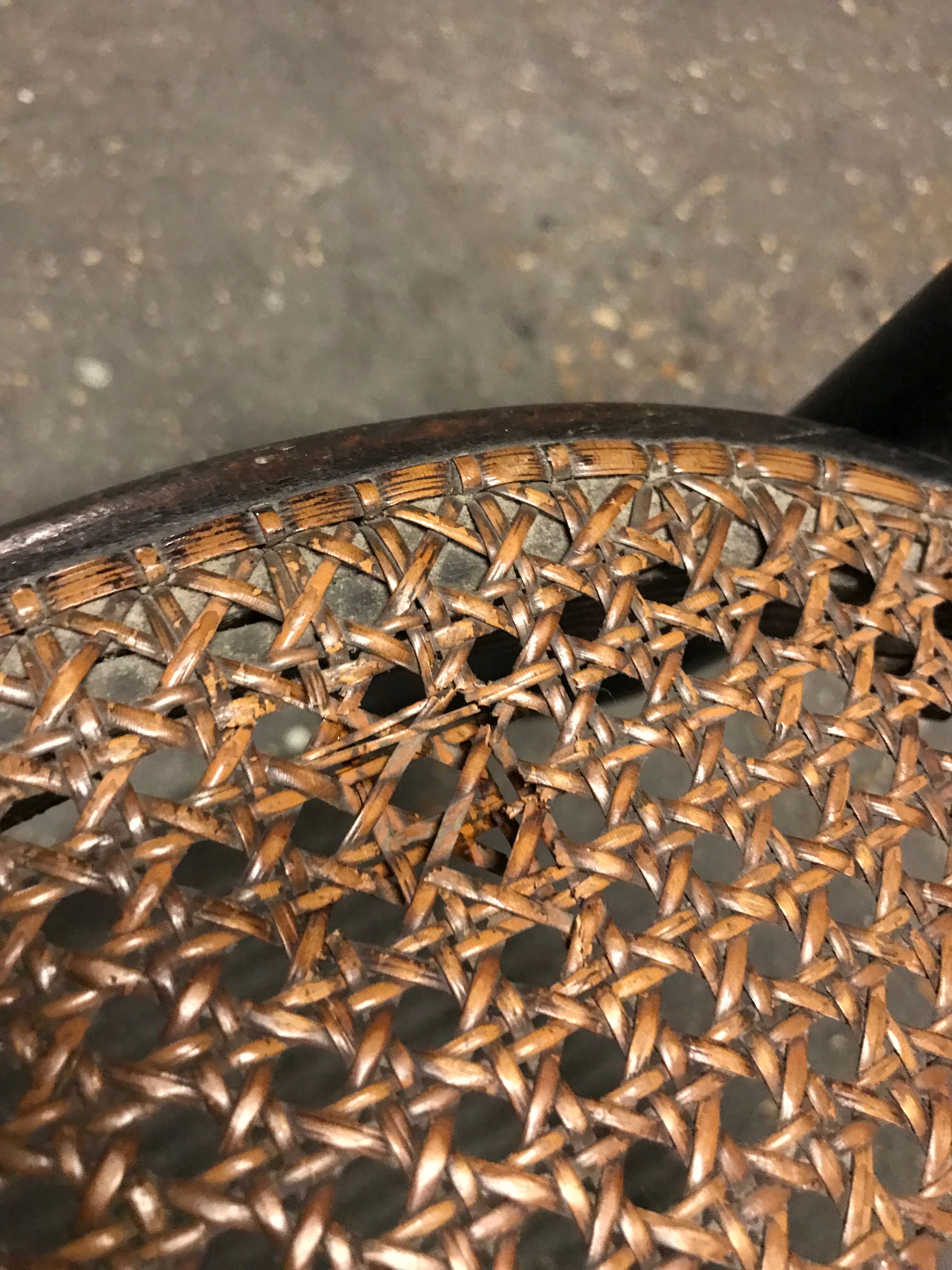 Tuna kid's chair and vintage black wood caning