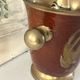 Ice Bucket, Enamel Red and Gold French Brass Champagne Cooler, Vintage