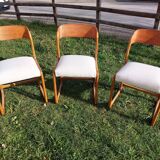Set of 4 Baumann sled chairs with restored seats