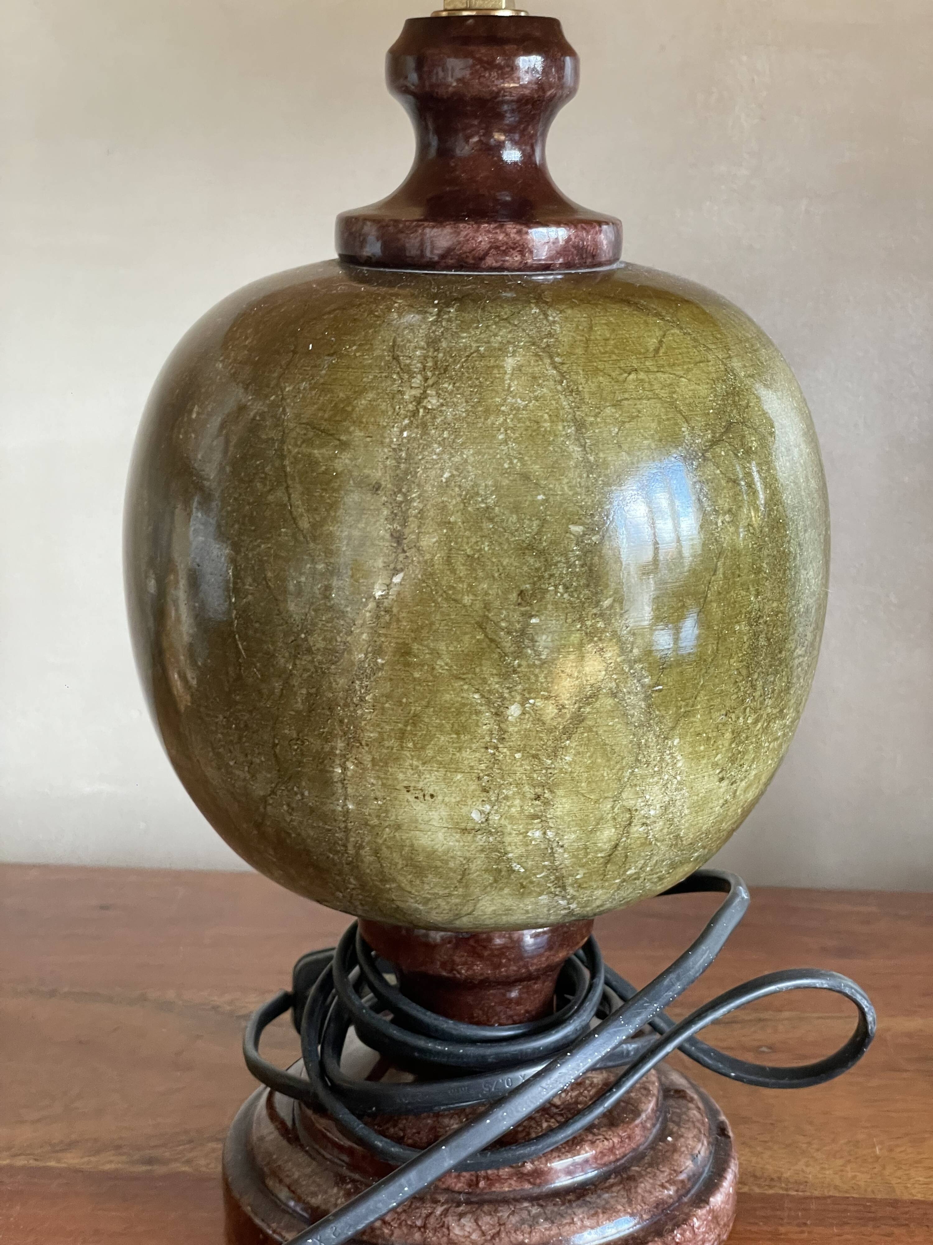 Green marble lamp