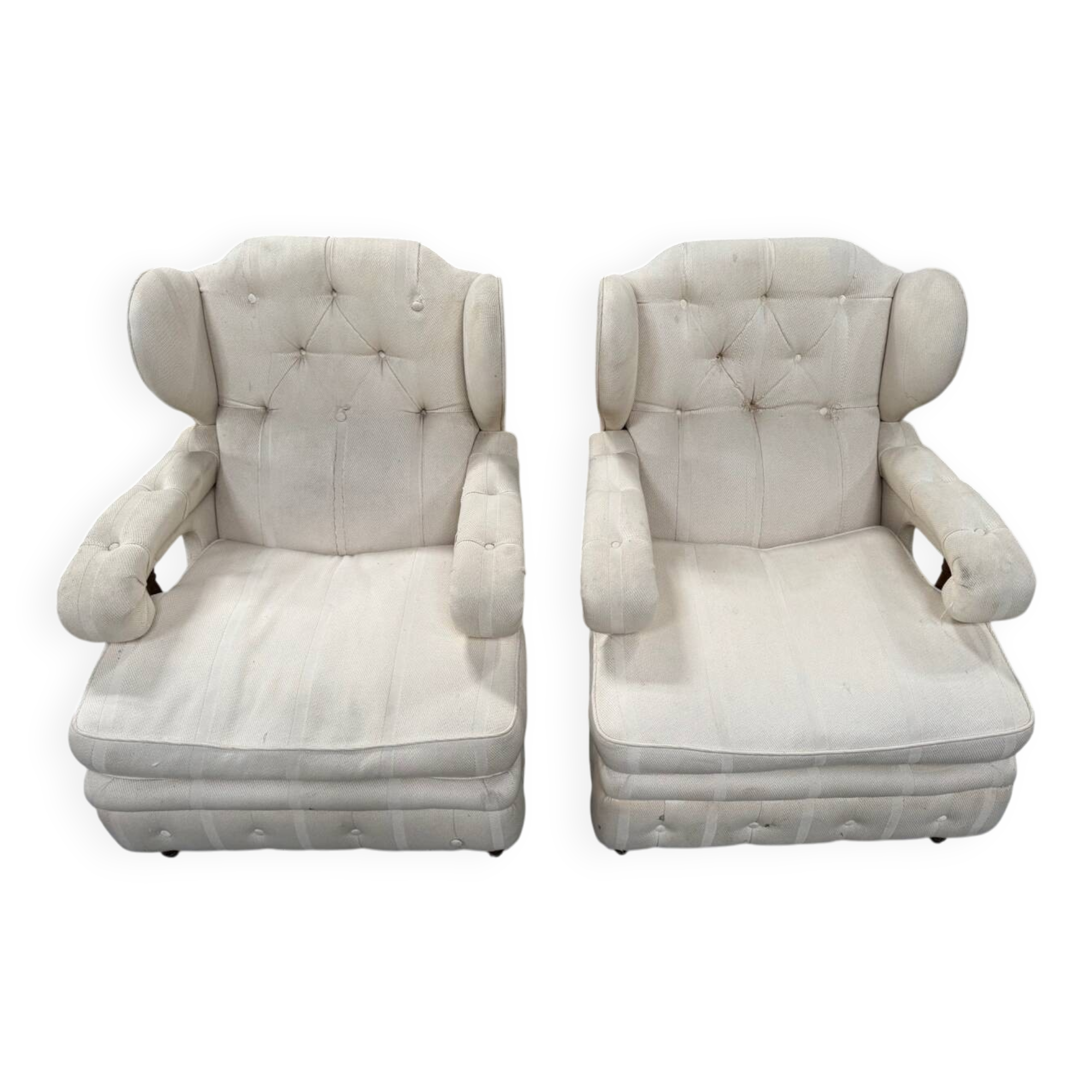 Vintage wingback armchairs