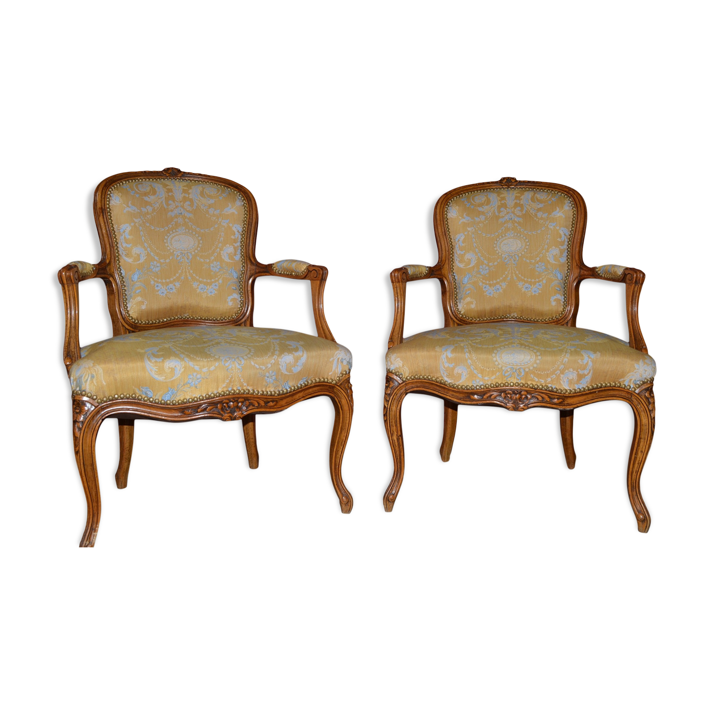Louis XV style armchairs, around 1890