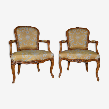 Louis XV style armchairs, around 1890