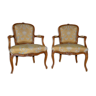 Louis XV style armchairs, around 1890