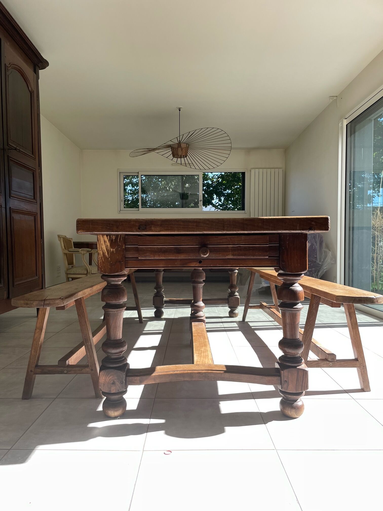 Castle, farm, convent kitchen table