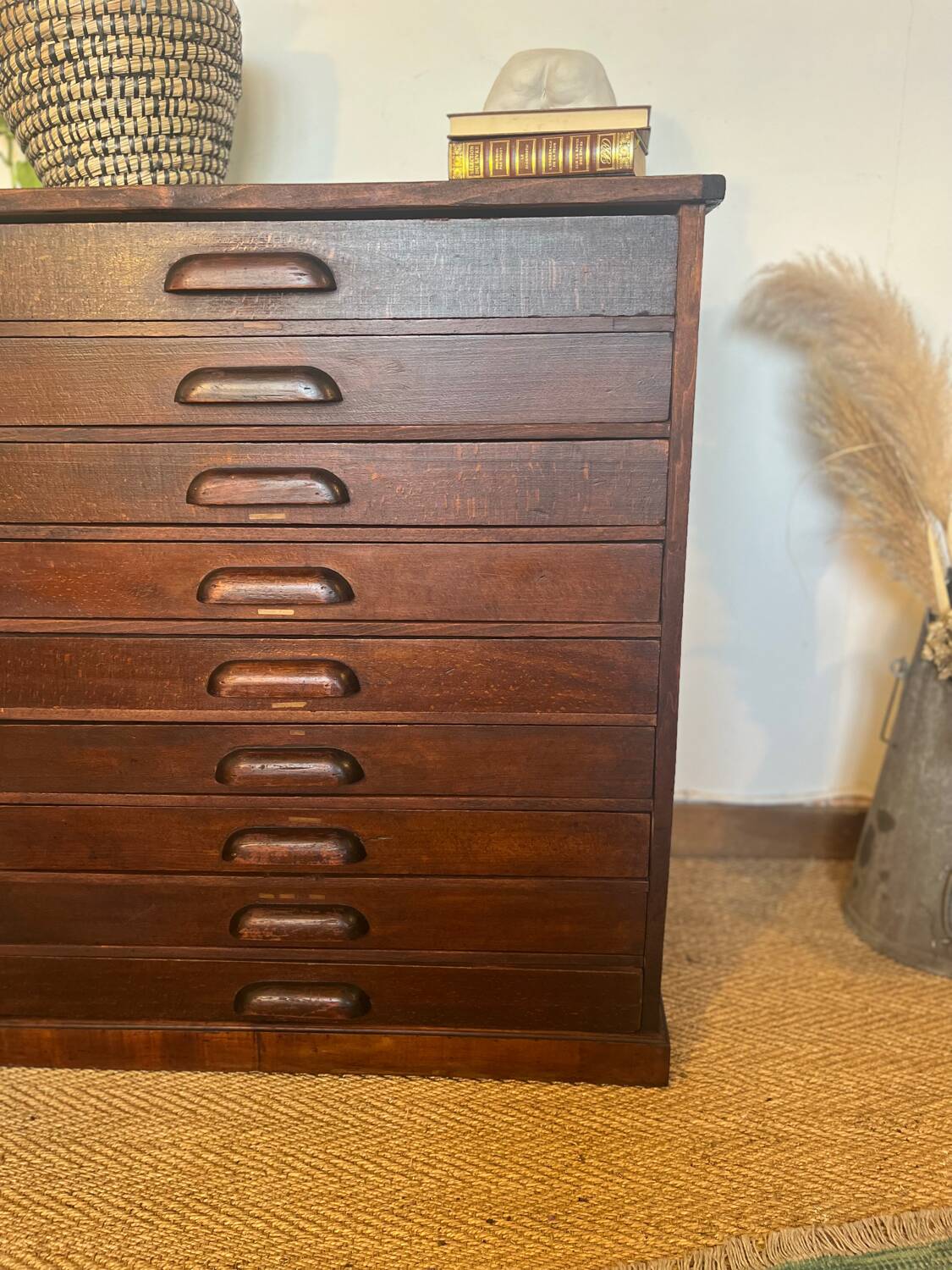 Vintage wooden architect's professional furniture