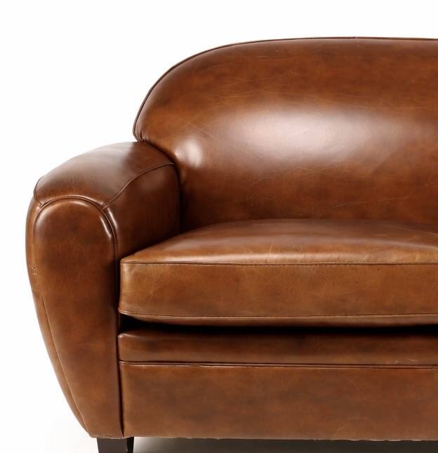 Leather 2-seater sofa