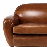 Leather 2-seater sofa