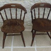 4 solid wood chairs in western style called "smockers chairs", in oak.