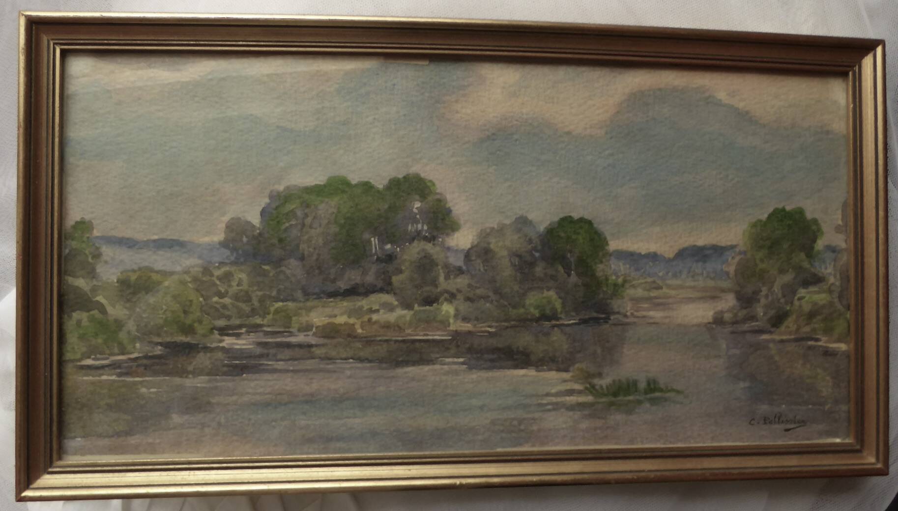 Aquarelle paysage ancienne