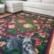 Moldavian wool handwoven floral rug - 210x162cm