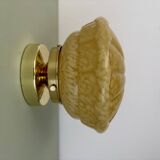 Vintage art deco globe wall or ceiling light in yellow Clichy glass