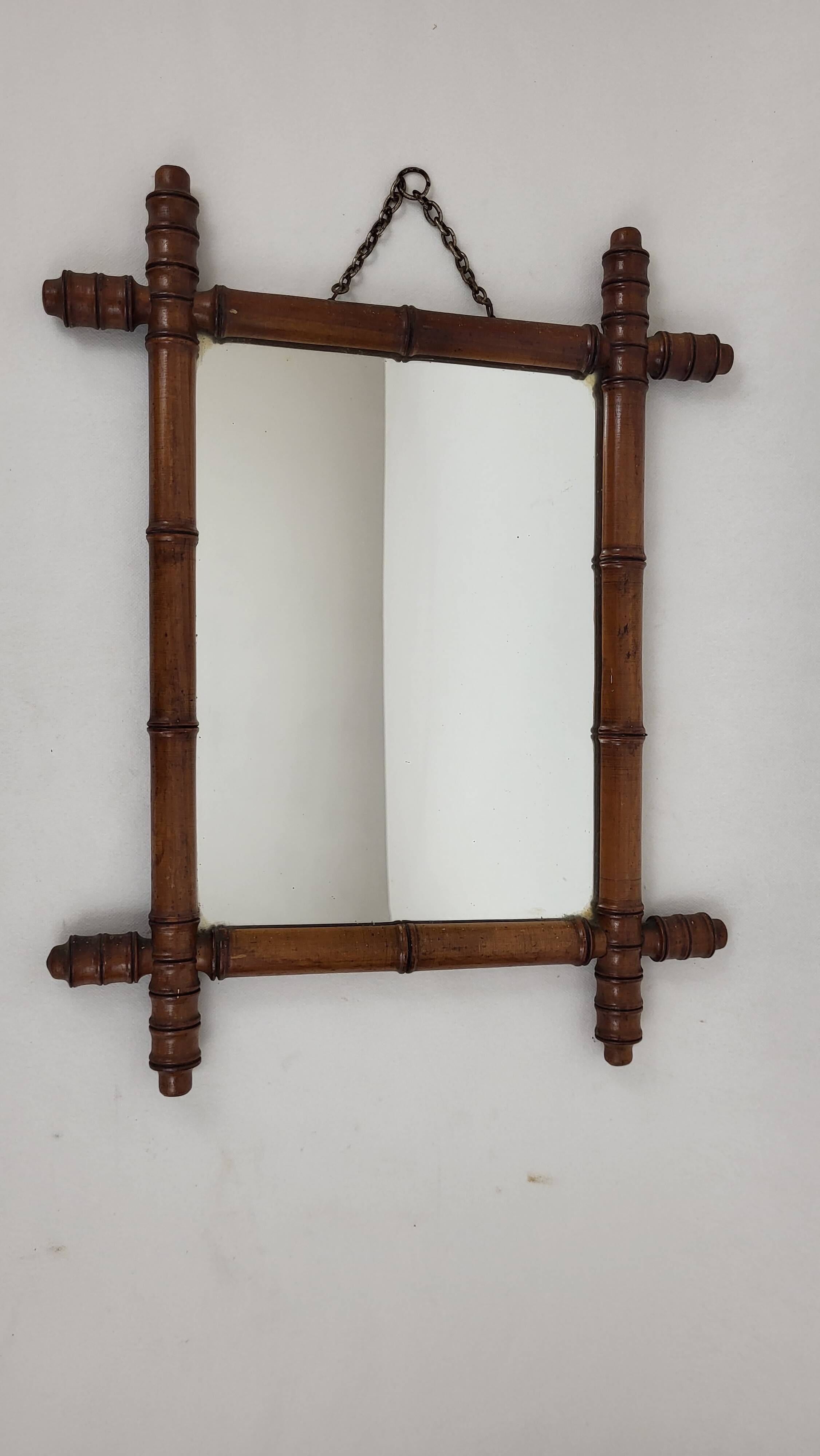 Bamboo mirror 42*53 cm vintage