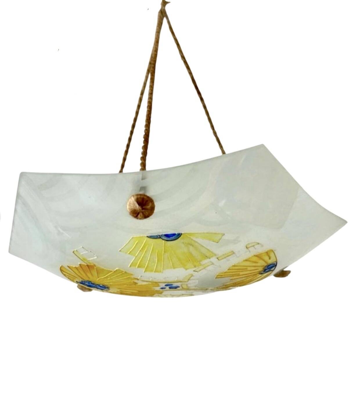 Loys Luca Charles Ranc Art Deco glass pendant light
