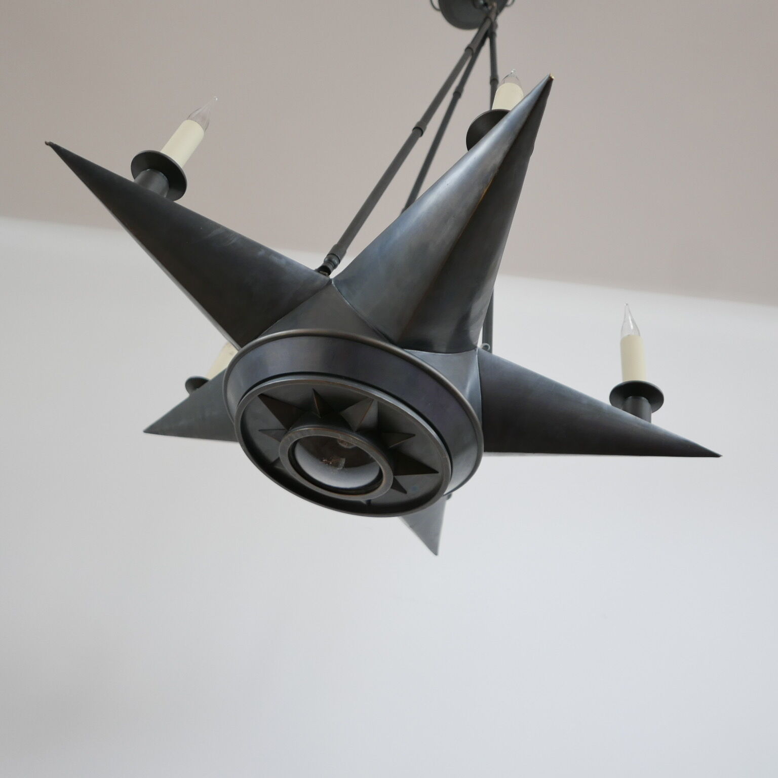 Star shaped mid-century italian chandelier