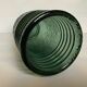Antique green art deco molded glass vase