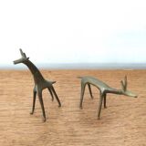 Pair animals in brass