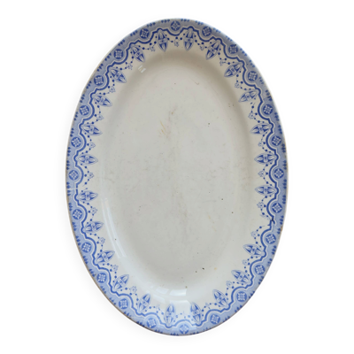 Plat ovale ancien terre de fer Boch La Louvière Clara